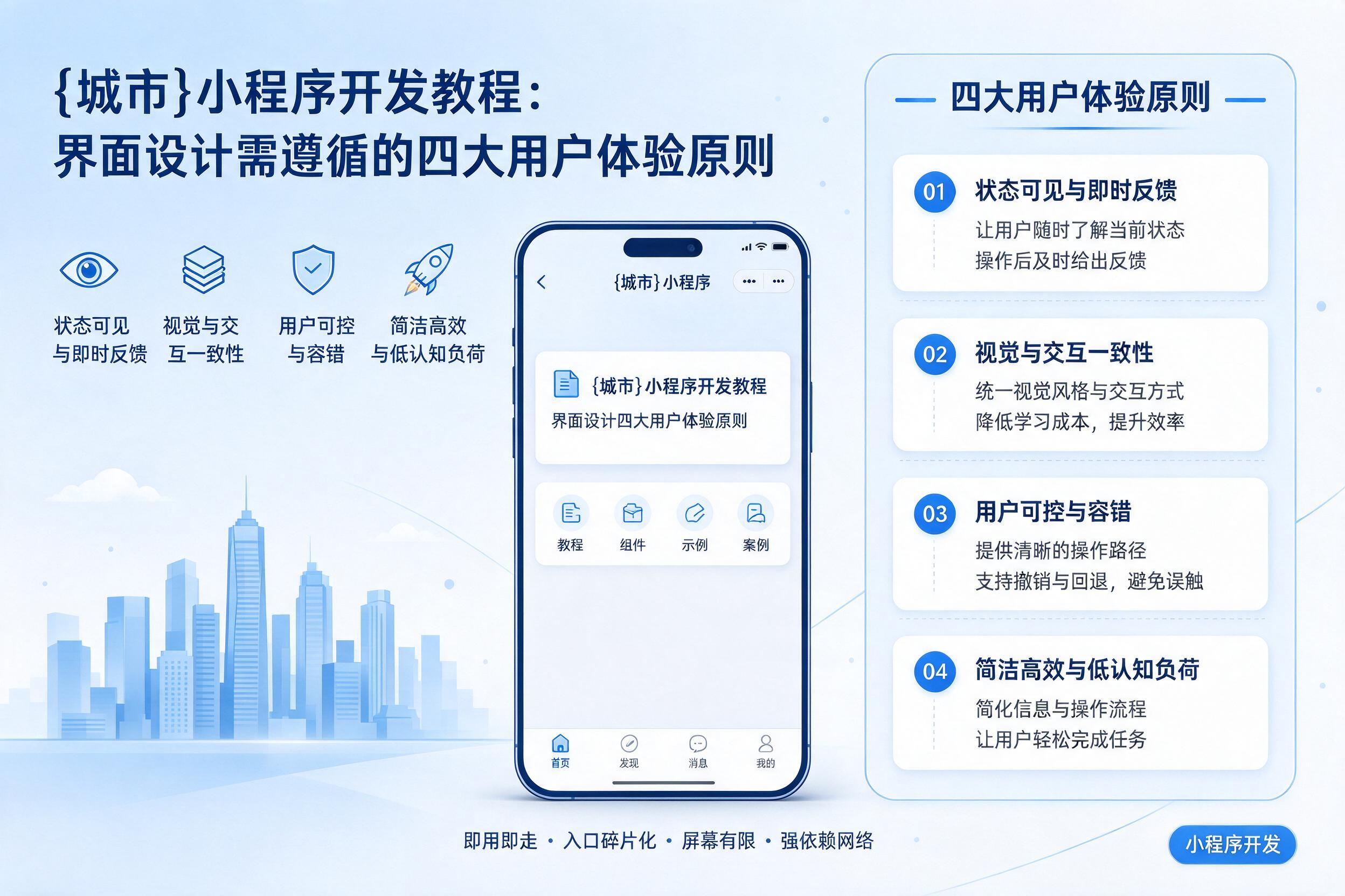 甘谷小程序开发教程：界面设计需遵循的四大用户体验原则
